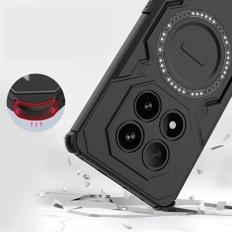 Armor Heat Dissipation Case for Xiaomi Redmi Note 14 Pro 5G 4G Magnetic Wireless Charge Cover for Redmi Note14 Pro Plus 14C Case