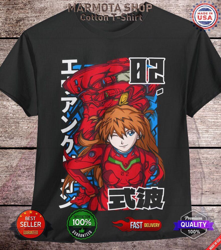 Asuka Langley T-Shirt Neon Genesis Evangelion Shirt Japanese Anime Soft Tee EVA