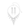Temperament Luxury Shiny Rhinestone Necklace Earrings Two-piece Set