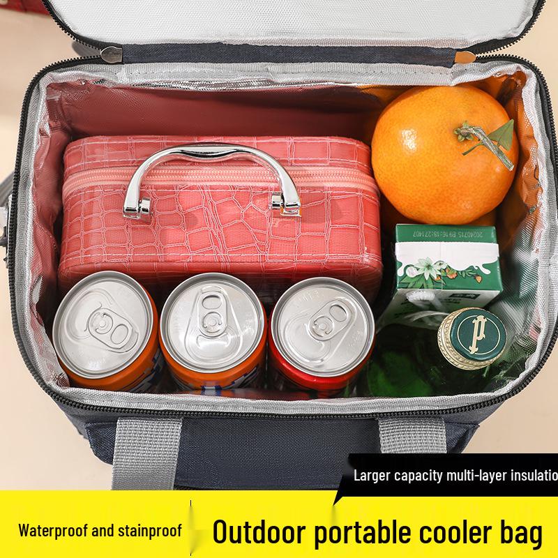 Portable Insulated Lunch Bag for Office and Picnic - Handheld, Large Capacity Bento Bag