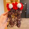 2pcs Chinese Style Baby Wig Hairpin Cute Red Bowknot Hairclip Children's Bow Wig  New Year Festive