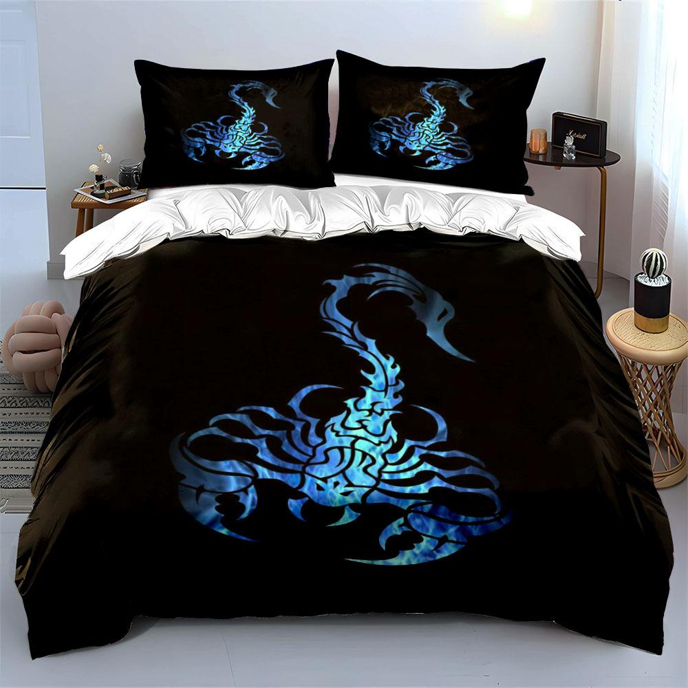 Blue Scorpion Art Set Multiple Sizes Kid'S And Adults' Bedroom Exquisite 3Pc Bedding Set, Gift