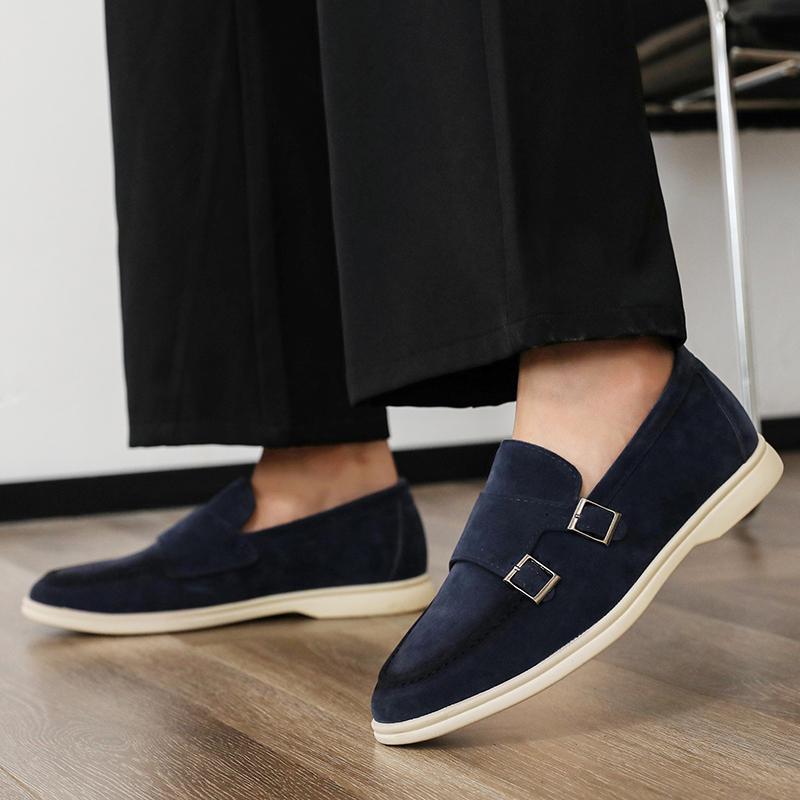 Brand Men Breathable Soft Soled Loafers High-quality Men Spring New Round Toe Comfortable Business Casual Leather Shoes