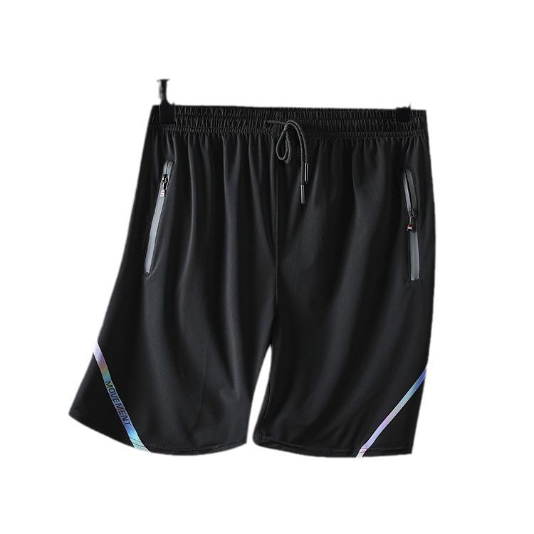Men's Summer Ice Silk Basketball Shorts: Breathable, Quick-Drying, Casual Over-the-Knee Fitness Wear