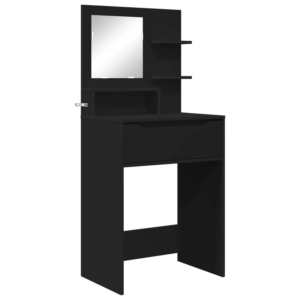 Bedroom Vanity Table with Shelf Black 80 x 39.6 x 135 cm