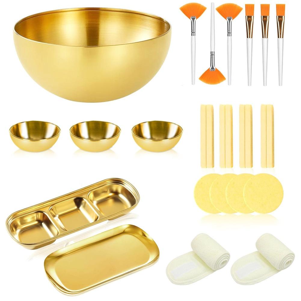 DIY Face Mask Mixing Bowl Facial Treatment Bowl Set Applicator Brush Serving Tray Facial Skin Care Tool Beauty Supplies Makeup