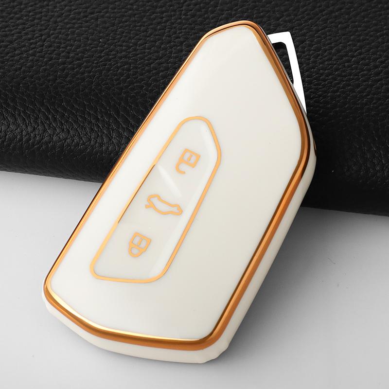 

Fashion TPU Car Key Case Cover Shell Fob For VW Volkswagen Golf 8 2020 Skoda Octavia A8 2021 SEAT Leon MK4 Holder Accessories
