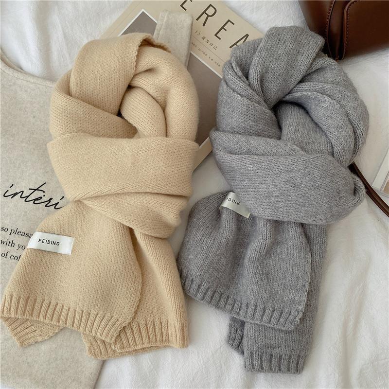 New Imitation Cashmere Knitted Scarf for Women Winter New Korean Fashion Versatile Warm Scarf Soft and Skin Friendly