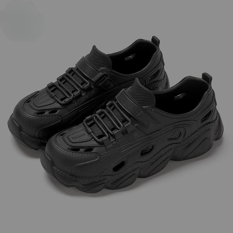 

Мужские летние туфли Hole для активного отдыха Creek Tracing Breathable Home Home Eva Soft Bottom Non-Slip Heel Sandals 44 чёрный