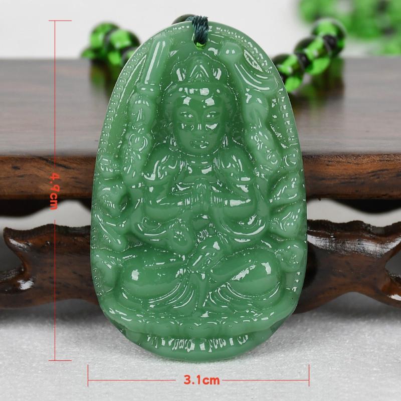 Chinese Lucky Amulet Buddha Necklace Manjushri Bodhisattva Guanyin Pendant For Men Women Long Sweater Chain Gift