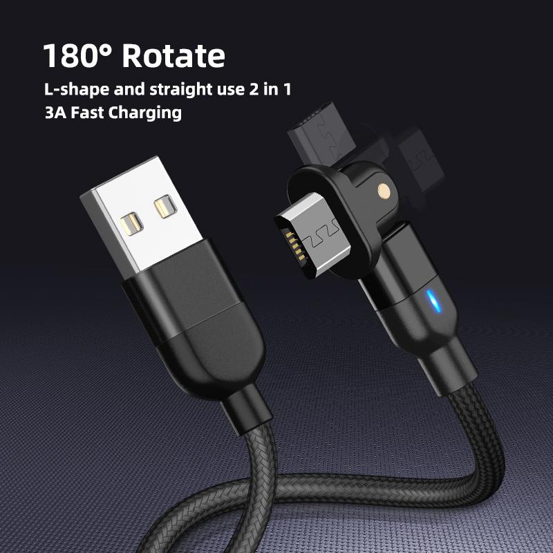 2024 Patent Private Model 0.5M 1M 2M 180 Degree Rotation Fast Charging Micro C Computer Compatible Pure Copper Conductor Data