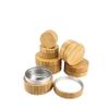 Bamboo & Wood Lip Balm Tin with Bamboo Pattern, Small Round DIY Cream Box, Creative Packaging.