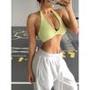 Fashion Halterneck Beauty Back Exercise Bra Quick-Drying Breathable Yoga Clothes Tops Wait Lifting Back Practice Triangle Cup Workout Underwear