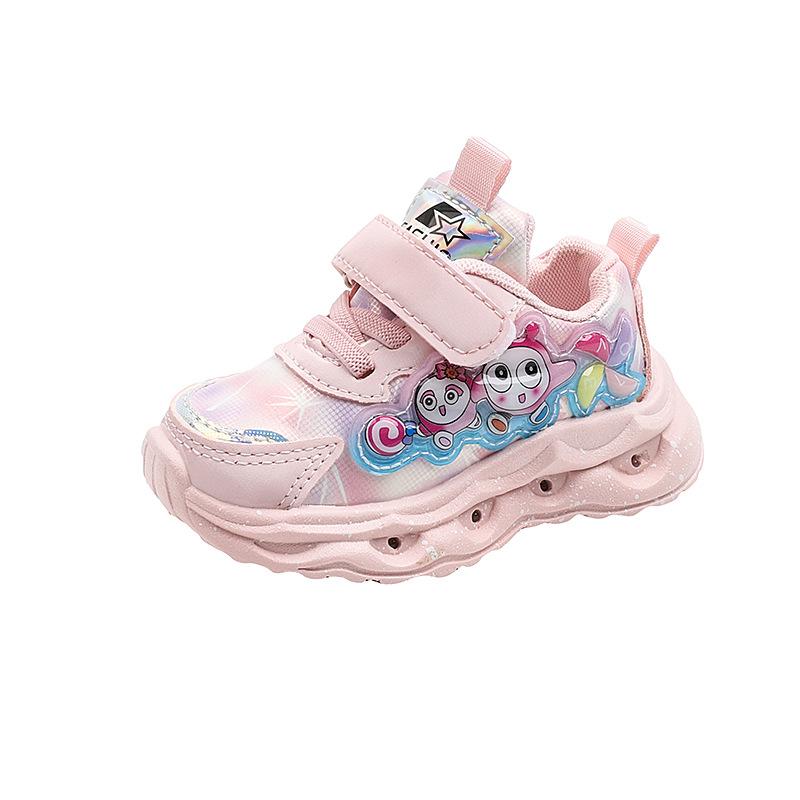 Girls LED Light Up Sneakers Princess Cartoon Casual Shoes For Toddlers 1-5 Years Spring Autumn Running Trainers