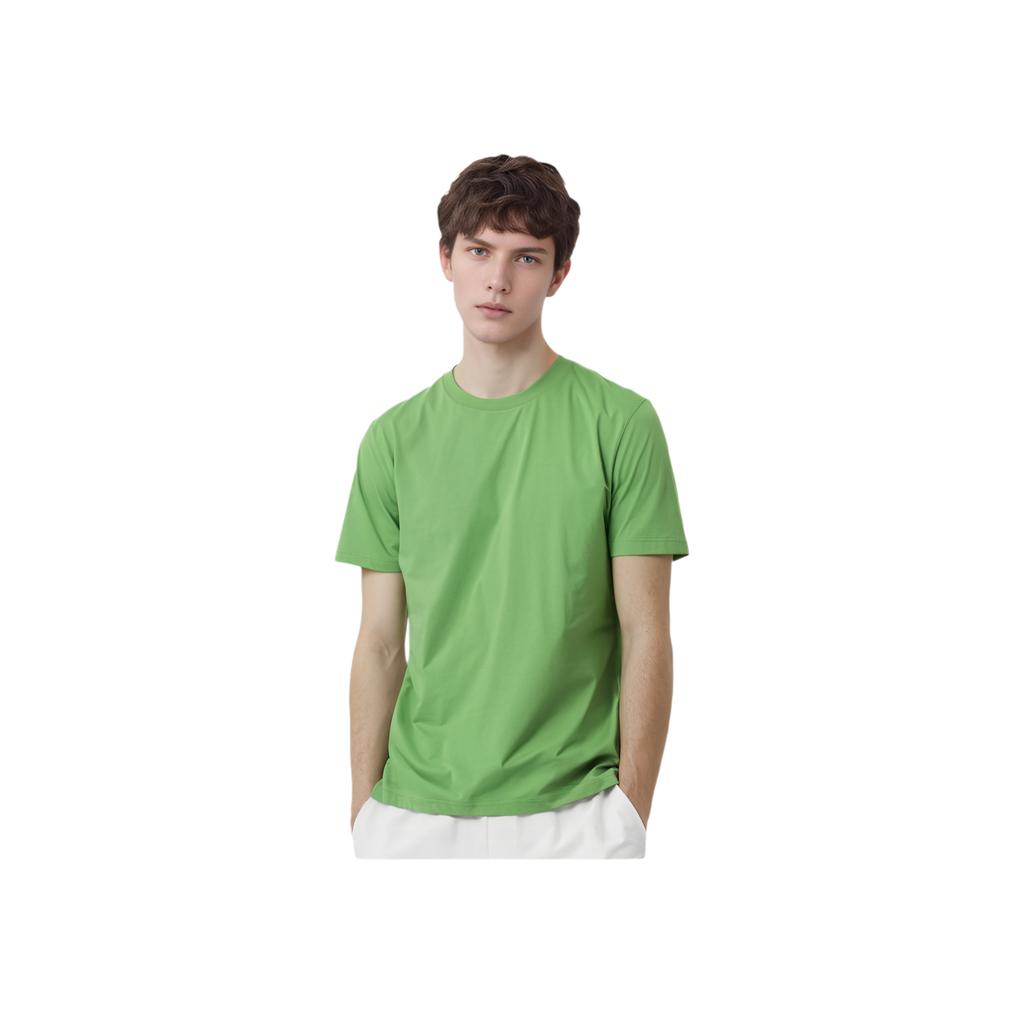 Li Ning Série Couleurs Chine T-shirt Uni Décontracté à Manches Courtes et Col Rond Homme Hauts Vert Pierre-Mousse AHSU297-10