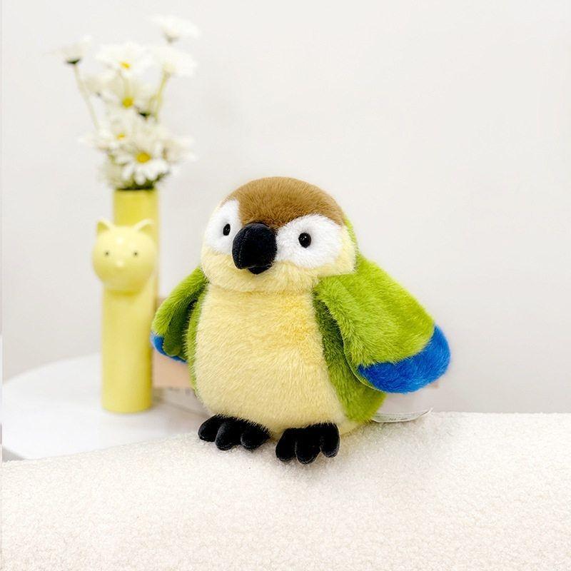 Plush Sparrow Parrot Stuffed Toy Animal Birds Doll Room Decoratio Kids Gifts