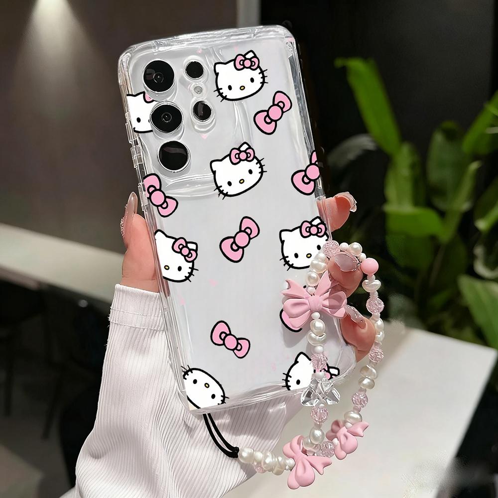 Sanrio Hello Kitty Chain Casing For Xiaomi Redmi Note 15 Pro 5G 15C 15 14C 13C Note 14 13 12 Pro Plus A7 Pro 5G Cute Clear Case