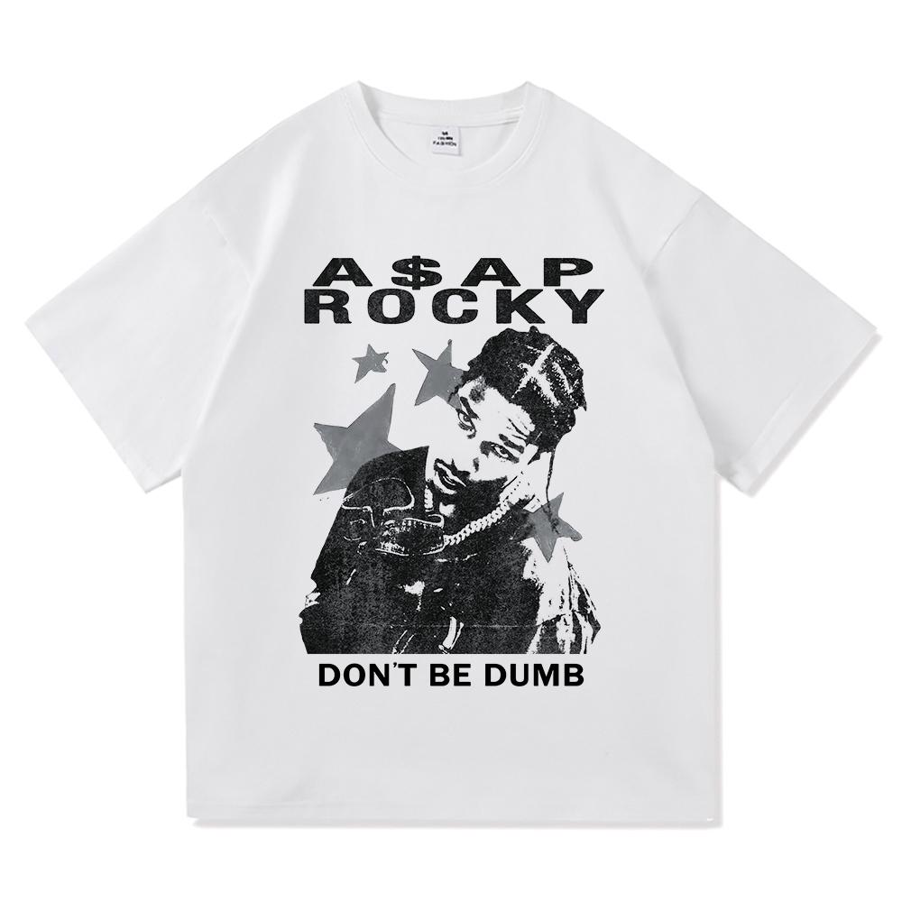 

Футболка Rocky 2026 Новий Альбом Don t Be Dumb Модний одяг для чоловіків та жінок Харадзюку Високоякісні Топи Бавовняні Футболки Вінтажний XL