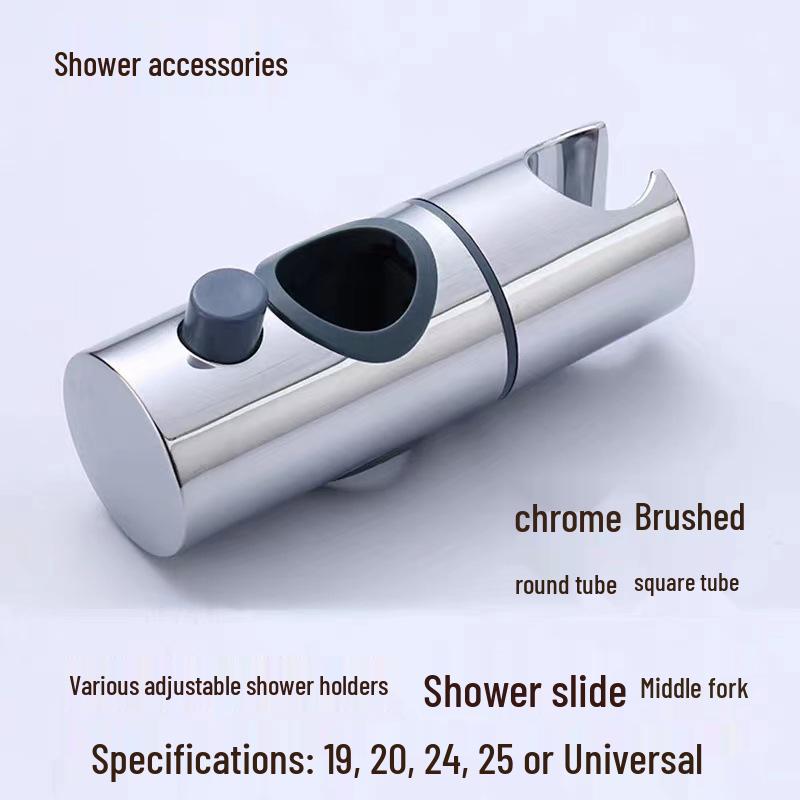 Adjustable Shower Head Holder with Slider for 18-25mm Round Rail