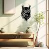 Modern Owl Wall Art, Metal Owl Sculpture, Black Bird Decor for Living Room Office Garden