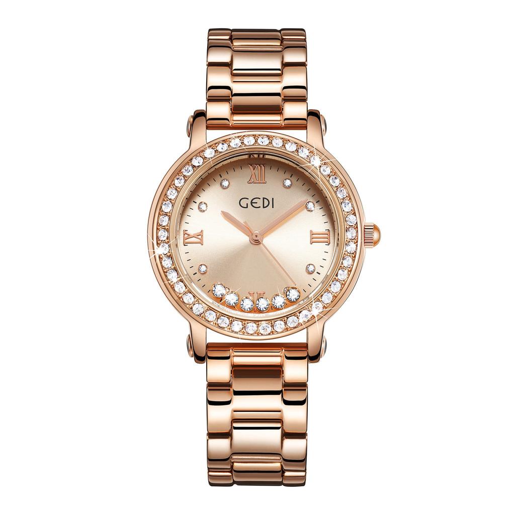 Gadi Ladies Fashion Quartz Watch With Waterproof Steel Band For Women Gold Gold