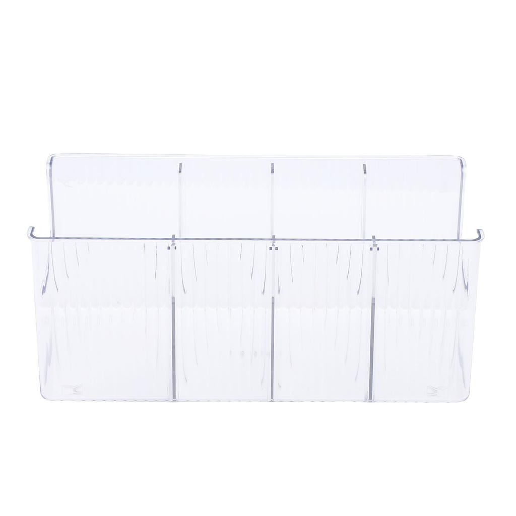 Food Storage Organizer Bins Clear Plastic Bins with 3 Removable Dividers for Pantry Kitchen Fridge Cabinet Organization