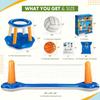 Large Inflatable Pool Raft Set with Volleyball Net Basketball Hoop Floating Water Games for Adults Summer Pool Party Beach Toys