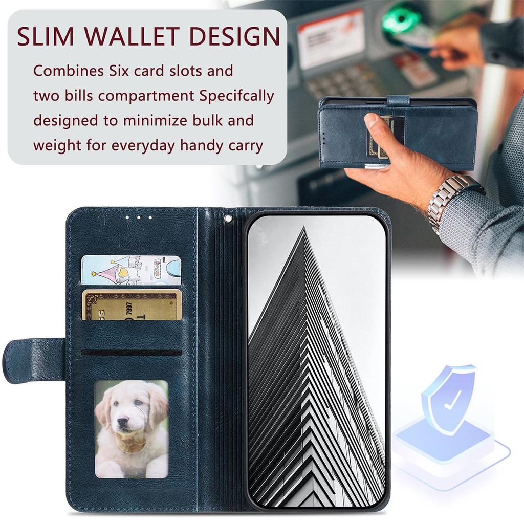 Cover for Realme C30s,C30,Narzo 50i Prime Retro PU Leather Flip Wallet Phone Case Multi Card Slots