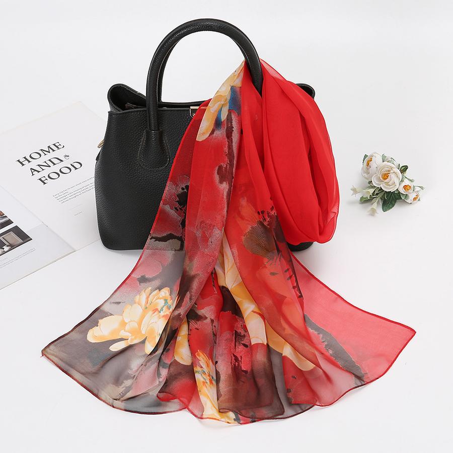 Summer Fashion Chiffon Sunscreen Scarf High-End Beach Towel Women's Decoration Scarf Shawl