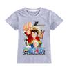 A905 Kids Boys Girls Luffy One Piece Printed Casual Short Sleeves T-shirt