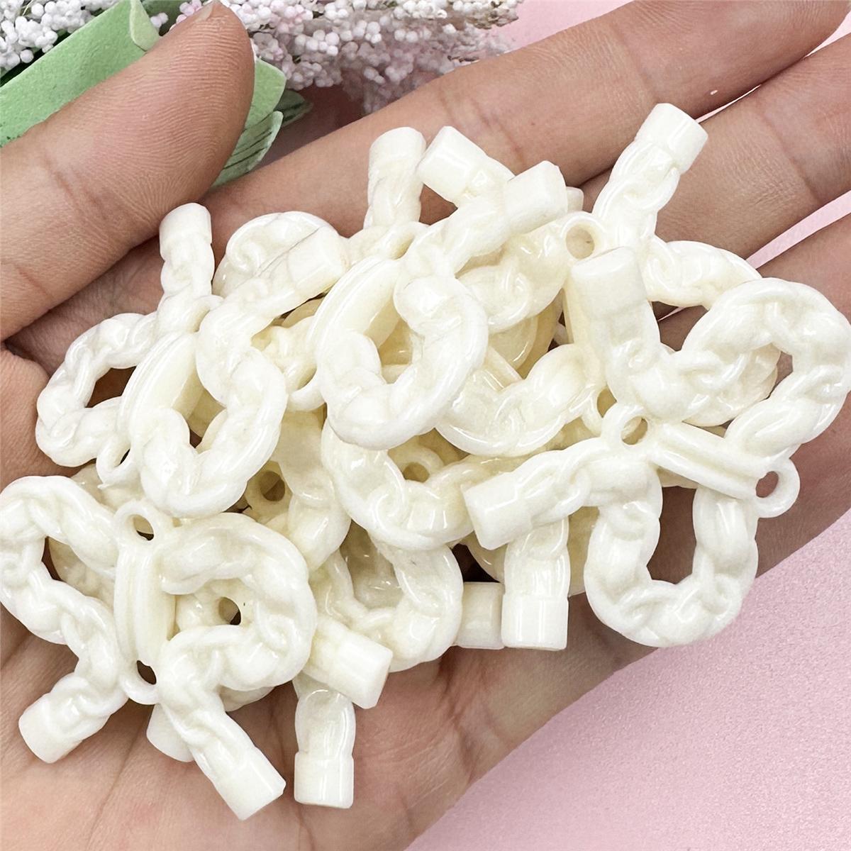 

Ханмейд Цепочный Стиль Бант 32.2*37.8мм Свободные Бусины Для Изготовления Браслетов Ожерелий Акриловые DIY Ювелирные Аксессуары 20шт Мода кремовый