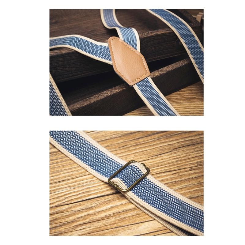 Fashion Y Shape Design Suspenders For Men And Women Adjustable Straps Elastic Brace For Formal Occasion with 4 Clip