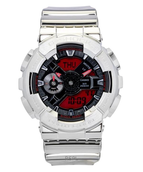 Casio G-Shock Fine Metallic Analog Digital Silicone Strap Black Dial Quartz GM-110YRA-8A 200M Men s Watch чёрный