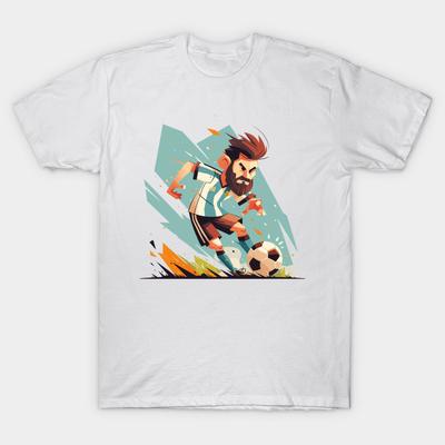 Men Black Print T-shirt Messi No-Cut Transfer Paper Print Cotton Tshirt