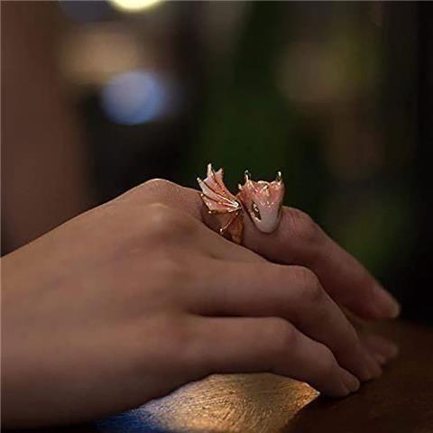 Men s and Women s Personality Niche Open Mouth Ring Pink Starry Unicorn
