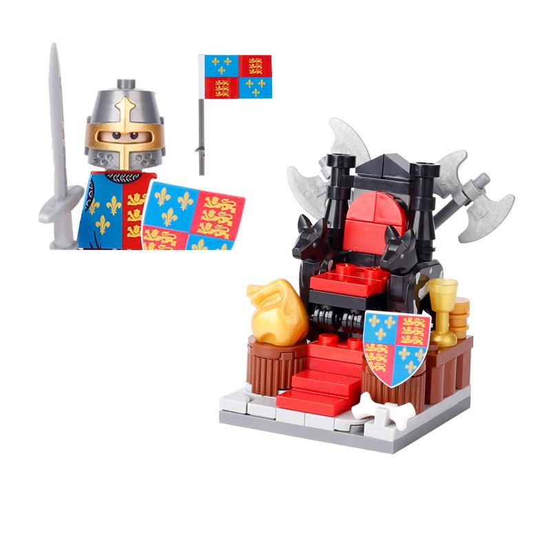 MOC Medieval Castle Building Blocks Set House Bedroom Table Furniture Kitchen Knight Witch Wizard Halloween Skeleton Brick Toys
