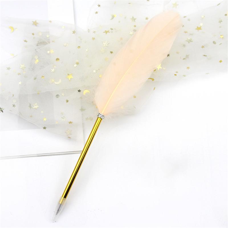 Retro Style Feather Quill Ballpoint Pen Wedding Gift Office School Supplies Kawaii Student Present Gift