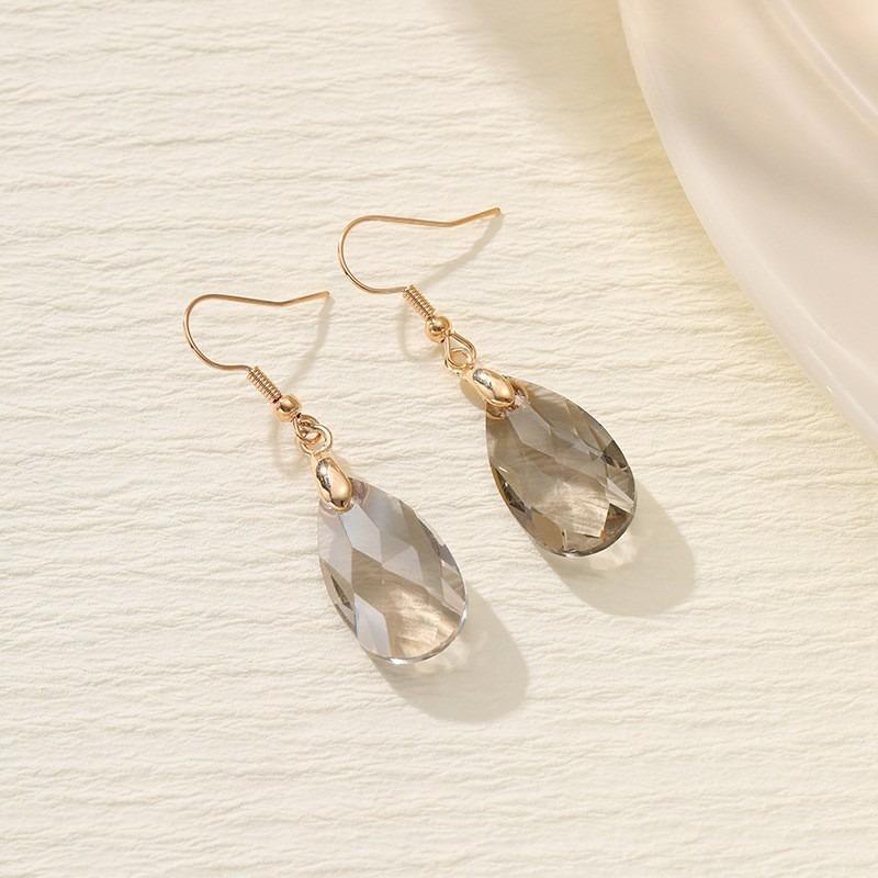 European and American Crystal Jewelry High-end Long Teardrop Earrings Fashionable Light Luxury Colorful Zircon Earrings