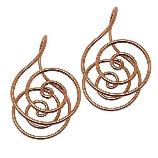 Copper Palm Ring Energy Spiral Hand Ring Women Men Reiki Palm Ring Compatible with Crystal Gem for Meditation Chakra Healing Manifestation