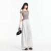 Spring Summer Three Proof Tencel Cotton Pure White Breathable Functional Loose Fit Denim Pants For Women Casual Pants Oversize Denim Trousers