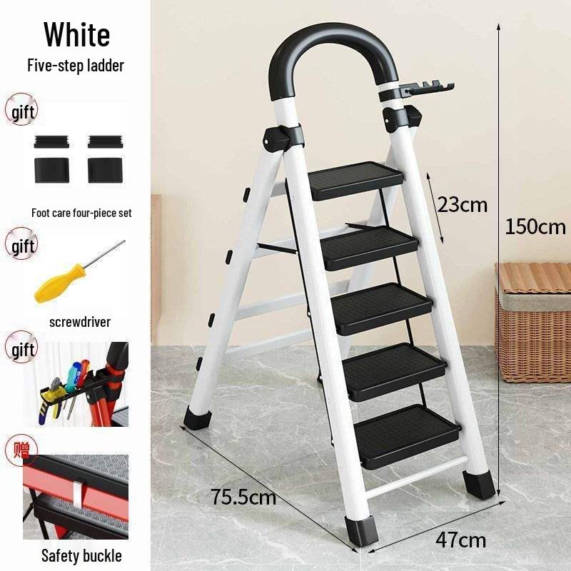 Немецкая 4-ступенчатая складная лестница-стремянка А-образной формы: Комнатный многофункциональный телескопический стул