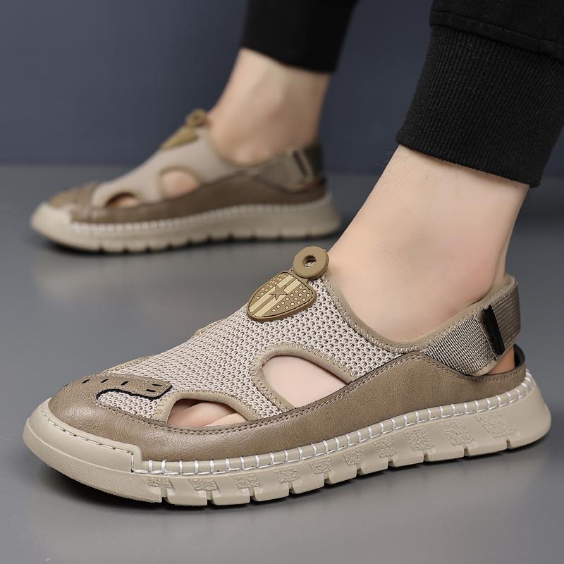 Fashion 2025 Fashionable Outdoor Comfortable Anti Slip Casual Beach Shoe Brand Summer New Breathable Mesh Men's Soft Soled Sandals