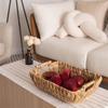 Rattan Woven Storage Basket Tray for Snacks & Sundries