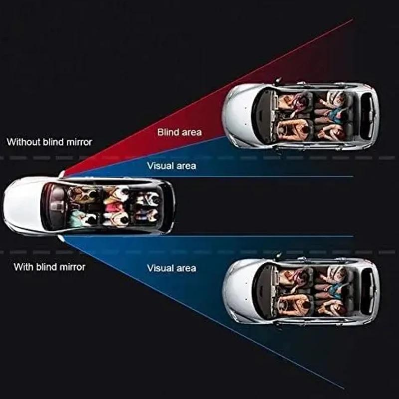 Blind Spot Mirror Glass Convex Lens Frameless Adjustable Blind Spot Mirror for Universal Vehicles Car Stick-on Design