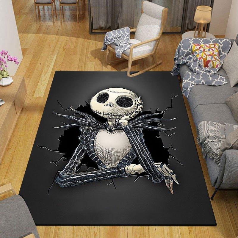 1pz Tappeto Disney con Motivo Jack Skellington Tappeto da Area Tappeto Antiscivolo Lavabile a Mano Tappetino per Pavimento Adatto per Soggiorno Camera da Letto Decorazione per la Casa