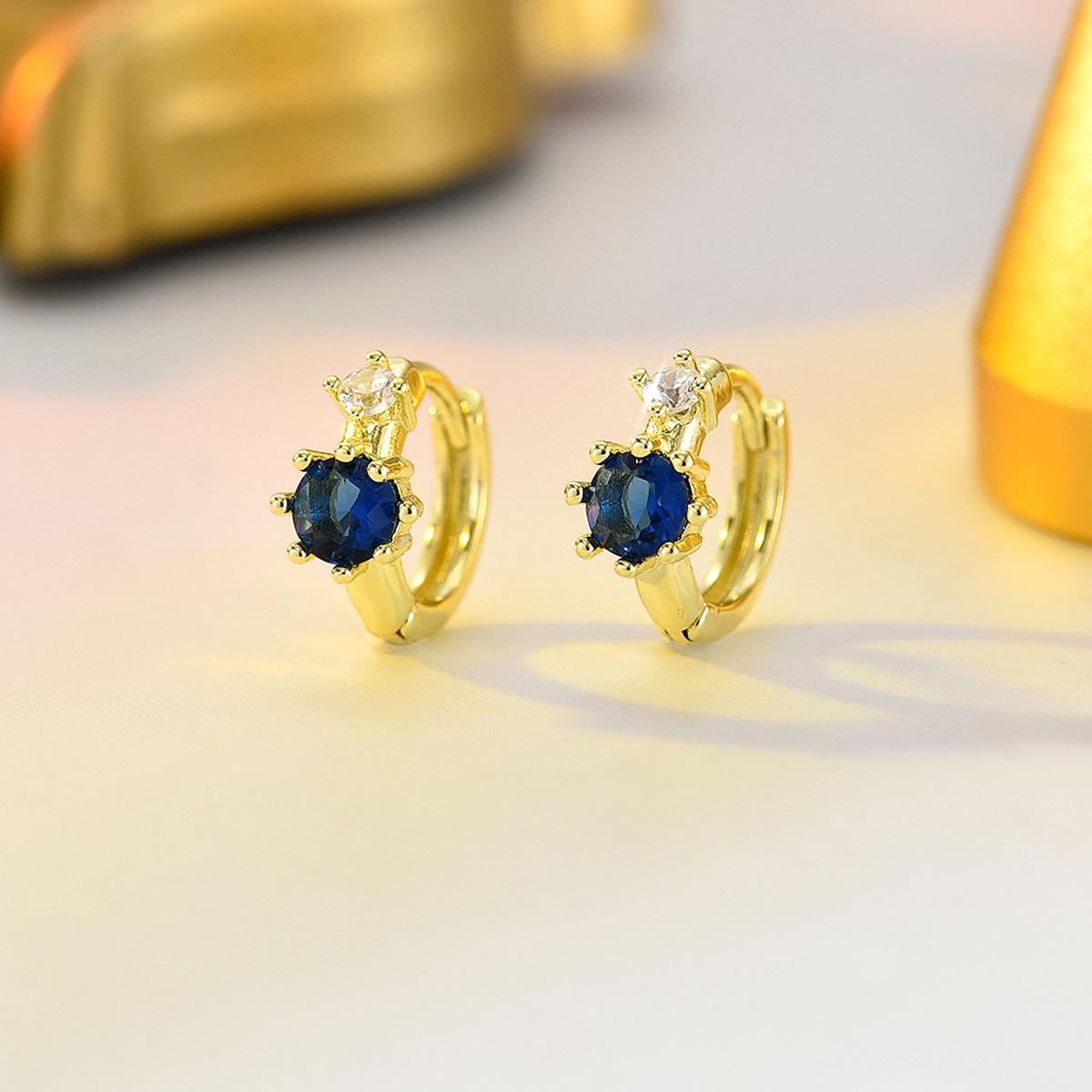 

Fashion Tiny Huggie Hoop Earrings for Women Blue Pink Gemstone CZ Hoop Earrings Gold Silver Color Minimalist Jewelry Gift