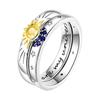 Fashion Star Moon Sun Ring Women Romantic Wedding Engagement Elegant Ladies Temperament Jewelry Accessories Anniversary Gift