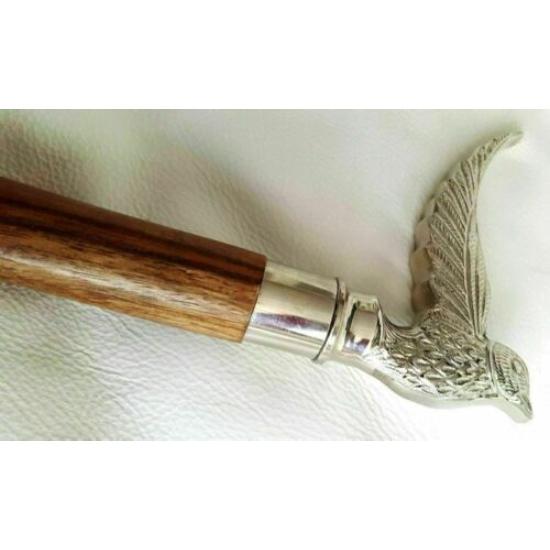 Antik-Messing-Designer-Holzgehstock im viktorianischen Stil, Vintage-Geschenk