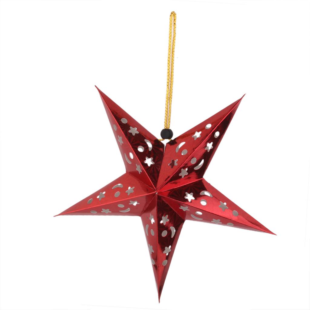 Christmas Style Stars Shaped Lamp Shade, Art Design Paper Stars Ceiling Lamp Lighting Fixture for Bathroom, Bedroom Room