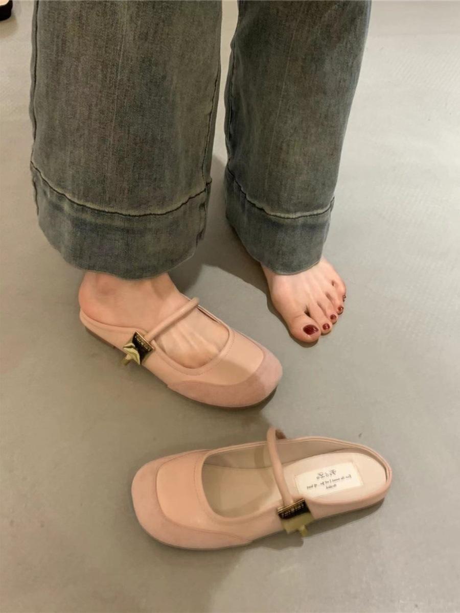 

2025 spring and autumn new single shoes femininity French flat-soled soft-soled versatile low-heeled Xiaoxiang Mary Jane shoes 35 розовый